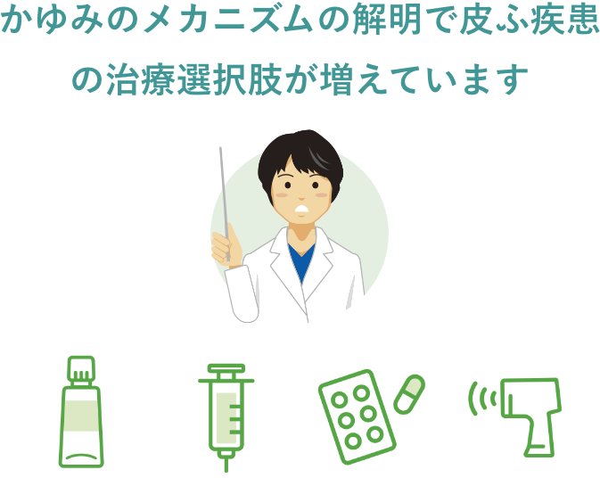 かゆみのメカニズムの解明で皮ふ疾患の治療選択肢が増えています